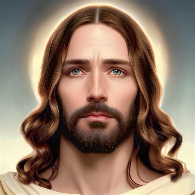 Portrait du Christ entouré d'un halo de lumière